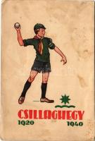 1920-1940 Csillaghegy. Cserkésztábor művészlap / Hungarian boy scout art postcard, scout camp s: Gerritsen (fl)