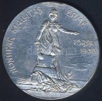 1906. "Honipari Kiállítás Érme, Torda" ezüstözött emlékérem T:2 k. ph.