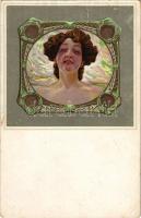 Lady art postcard. Wenau-Delila-Künstlerkarte No. 1330. (szakadás / tear)