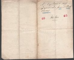 1827 Soroksár, latin nyelvű születési anyakönyvi kivonat / keresztlevél, sérült viaszpecséttel