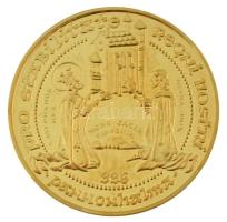 Lebó Ferenc (1960-) 1996. "II. János Pál pápa látogatása - Pannonhalma, Győr" aranyozott b...