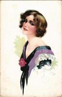 1915 Lady art postcard s: W. H. Braun (kopott sarkak / worn corners)