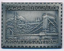 Iván István (1905-1968) 1964. "Magyar Bélyeggyűjtők Országos Szövetsége / IMEX 1964 - Nemzetközi Motívum és Olimpiai Bélyegkiállítás" kétoldalas ezüstpatinázott bronz plakett (48,5x60,5mm) T:XF