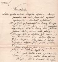 1883 Bp., keresztlevél (kivonat) Szirmai Jakab izraelita vallású pénzügyőr római katolikus vallásra ...