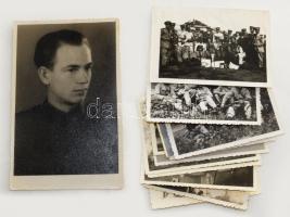 14 darab katonai fotó, 14x9 cm alatt