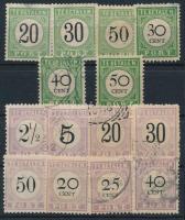Curacao, Suriname 14 db klf portó bélyeg(Mi EUR 184.-) (2 bélyegen betapadás / 2 stamps with gum disturbance)