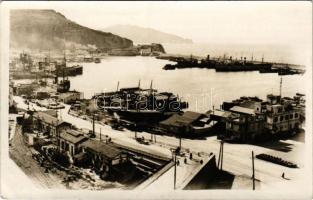 1934 Gibraltar, port, steamships, railway line. photo (EK)