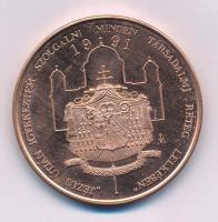 1991. "Mindszenty József Bíboros Hercegprímás 1892-1975 / 'Jézus útján igyekeztem szolgálni minden társadalmi réteg lelkében" kétoldalas bronz emlékérem, kapszulában (42,5mm) T:AU