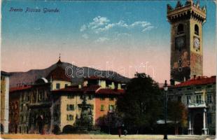 Trento, Trient (Südtirol); Piazza Grande / square, clock tower (EK)
