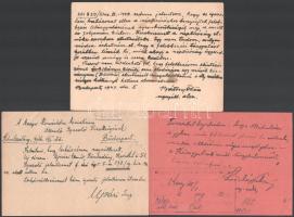 1946-1947 Honvédelmi minisztériumi, tiszti levelezések, 7 db, különféle ügyekben, közte Báthy Ödön n...