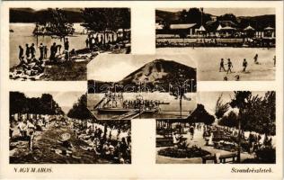 Nagymaros, strand részletek, fürdőzők