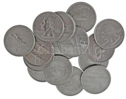 Amerikai Egyesült Államok 1999-2001. 1/4$ (25c) Cu-Ni "50 állam" (15db, 13xklf) T:AU,XF USA 1999-2001. 1/4 Dollar (25 Cents) Cu-Ni "50 states" (15pcs, 13xdiff) C:AU,XF