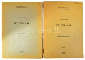 Krauter András: Geodézia II. + Geodézia II. (ábrák.) Bp., 1995, BME Általános Geodézia Tanszék, 114 p.+40 p. Kiadói papírkötések, az első sérült gerinccel, bennük jegyzetekkel, bejegyzésekkel.