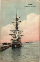 1909 Trieste, Trieszt; Segelschiff im Hafen. B. K. Sch. W. I. 51. / sailing boat in port (EK)