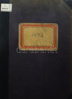 1934 A Budapesti Áru- és Értéktőzsde Tanácsa Hirdetményeinek Tára. XXXV. évf. 1-90. sz. Bp., Pesti Lloyd-ny. Átkötött félvászon-kötés, kopott borítóval, kissé sérült gerinccel, régi bélyegzésekkel.