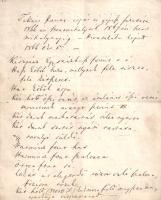 [Kézirat] A Pozsony vármegyei Süly településén munkába lépő Takács János ispán és gépész magyar nyelvű, kézírásos munkaszerződése, munkaadója, Tury Sámuel szövegezésében (1866). Kelt: Süllyön, 1866. október 15. Egyetlen levél, hajtogatva, két oldalán 35 beírt sorral. Oldalméret: 210x170 mm. Kéziratunk az intézői és gépész munkakörbe tíz nappal korábban felvett Takács János munkavállaló éves fizetését és kötelességeit foglalja szerződésbe, munkaadója, Tahy Sámuel földbirtokos megfogalmazásában. Okiratunk tisztázza az új munkavállaló fizetését, majd hosszan sorolja az új intéző (ispán) és gépész tekintélyes természet béli javadalmazását. Ispáni munkakörbe felvett gépészünk a munkaszerződés tanúsága szerint maga nem gazdálkodik, csupán a bérlemények munkáját irányítja, illetve a gépállományt gondozza. Jóllehet ez idő szerint Magyarországon két Süly (Sülly) nevű település található, Pozsony és Pest-Pilis-Solt-Kiskun megyében, dokumentumunk részletei sokkal inkább csallóközi, mint tápiósági eredetet valószínűsítenek: a javadalmazás tőzeget illető része a Duna mentén sokkal nagyobb arányban volt feltalálható, mint a Monor környéki Tápióságban, a dohánykertészeti piac említése, illetve a javadalmazás repcét, árpát és kukoricát érintő részei a gazdálkodási hely jelentős vízbőségére utalnak, melyek a Duna mentén sokkal inkább fennálltak, mintsem a Monor környéki dombság mezőin és legelőin. Ebből következően munkaszerződésünk a Duna csallóközi folyása mentén fekvő, a mai Felbár község déli határát alkotó településrészen, a magyarok lakta Süly községben keletkezett, amelyet ma részben a bősi vízerőmű hullámtere fed. Munkaszerződésünk szövege: "Takács János ispán és gépész fizetése 1866. évi Szentmihálytól 1867. évi Szent Mihály napig. Hivatalába lépett 1866. okt. 5-én. Készpénz. Egyszázhúsz forint o[sztrák] é[rtékű]. Húsz köböl búza, mellynek fele tiszta, fele kétszeres. Két hóld őszi vetés az á[l]talános őszi vetés termésének aránya szerint. Két darab marhatartás télen-nyáron. Két darab sertés nyári tartásra. Egy tavalyi süldő. Harmincz font hús. Harmincz font szalonna. Ötven font só. Lakás és elegendő tűzre való szalma, főzésre tőzek [tőzeg]. Két hóld (1260 négyszögöl) kukoricaföld megszántva, csutkája visszamarad. Két krajczár minden mérő búza, avagy repcze után, melly a' kereskedőnek, avagy a' piaczra eladatik. A' dohányosoknak előlegképp adandó búza ide nem értetik. Kertben vagy az erdőben egy tábla föld zöldségnek saját használatára, és négy véka ázalék. Ezen fizetésért köteles az ispán saját és bérelt gazdaságaimban a' gazdaságot utasításom szerint vezetni, és mindennemű gépeimet kijavítani és jó karban tartani. A' készpénzfizetés az évnegyed utóján, a' separatum pedig elején adassék ki. Kelt Süllyön, okt 15. 1866. Tury Sámuel." Félbehajtott kéziratunk szélein apró pótlás, felületén apró elszíneződés, szövege éles kontúrú, kiválóan olvasható. Jó állapotú lap, hajtogatva.