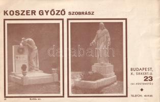 [Árukatalógus] Síremlékek. Koszer György szobrász képes síremlék-katalógusa.
Budapest, (1933 körül)...