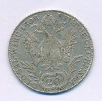 Ausztria 1808D 20kr Ag "I. Ferenc" Salzburg (6,61g) T:VF, enyhén jusztírozott Austria 1808D 20 Kreuzers Ag "Franz I" Salzburg (6,61g) C:VF, slightly adjusted Krause KM#2141