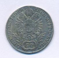 Ausztria 1802C 20kr Ag "II. Ferenc" Prága (6,57g) T:XF,VF Austria 1802C 20 Kreuzers Ag "Franz II" Prague (6,57g) C:XF,VF Krause KM#2141