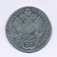 1805E 20kr Ag "I. Ferenc" Gyulafehérvár (5,97g) T:VF, repedés, karc Hungary 1805E 20 Kreuzers Ag "Franz I" Alba Iulia (5,97g) C:VF, crack, scratch Huszár: 1968., Unger III.: 1376.b, Adamo C29