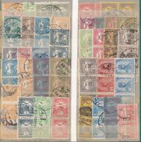 62 db Turul összefüggés, főként párok és hármascsíkok, összesen 144 db bélyeg berakólapon
