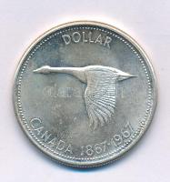 Kanada 1967. 1$ Ag "Kanada megalakulásának 100. évfordulója / II. Erzsébet" T:XF  Canada 1967. 1 Dollar Ag "100th Anniversary of Canada / Elizabeth II" C:XF  Krause KM#70