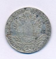1818B 20kr Ag "I. Ferenc" Körmöcbánya (6,46g) T:VF, patina Hungary 1818B 20 Kreuzers Ag "Franz I" Kremnica (6,46g) C:VF, patina Huszár: 1976., Unger III.: 1379.a, Adamo C32
