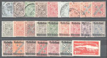 Bajorország, Württemberg 284 db klf bélyeg, kétoldalas nagyalakú berakólapon