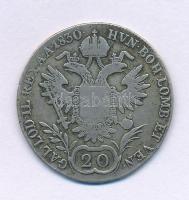 1830B 20kr Ag "I. Ferenc" Körmöcbánya (6,53g) T:VF Hungary 1830B 20 Kreuzers Ag "Franz I" Kremnica (6,53g) C:VF Unger III.: 1380.a, Huszár: 1979, Adamo C34