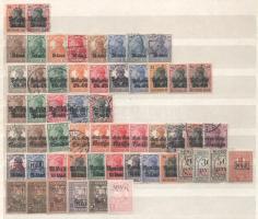 176 db klf I. világháborús kiadású bélyeg, kétoldalas nagyalakú berakólapon