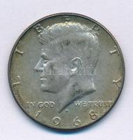 Amerikai Egyesült Államok 1968D 1/2$ Ag "Kennedy" T:XF patina USA 1968D 1/2 Dollar Ag "Kennedy" C:XF patina Krause KM#202a