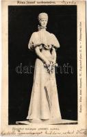 1901 Gödöllő, Erzsébet királyné szobor (Sissi). Róna József szoborműve. Róna Antal kiadása / Königin Elisabeth (Sisi) Monument / Empress Elisabeth (Sisi) of Austria statue + "KASSA - BUDAPEST 10. SZ." vasúti mozgóposta bélyegző (vágott / cut)
