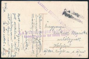 1915 Tábori posta helyi képeslap "K.u.k. Garnisonsspital Nr. 17. Budapest / Krankenabteilung in der Graf Radetzky Kaserne." + "BUDAPEST / 62"