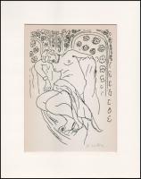 Henri Matisse (1869-1954): Női akt, cinkográfia, papír, utólagos jelzéssel, paszpartuban, 21,5×15,5 cm