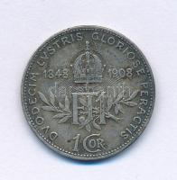 Ausztria 1908. 1K Ag "Ferenc József - Jubileum" T:VF patina Austria 1908. 1 Corona Ag "Franz Joseph - Jubilee" C:VF patina Krause KM#2808