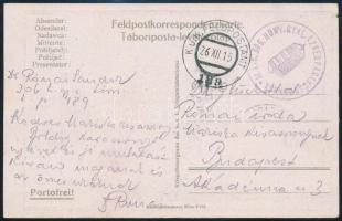 1915 Tábori posta képeslap "M. KIR. 306. HONV. GYAL. EZRED PARANCSNOKSÁGA" + "FP / 189"