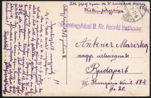 1917 Tábori posta képeslap "(Ki)skunfélegyházai M. Kir. Honvéd Hadikórhá(z)"