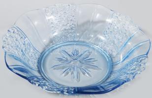 Préselt anyagában színezett kék üveg kompótos készlet, 13db, d: 25 cm