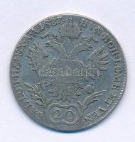 Ausztria 1827A 20kr Ag "I. Ferenc" Bécs (6,58g) T:F Austria 1827A 20 Kreuzers Ag "Franz I" Vienna (6,58g) C:F Krause KM#2144