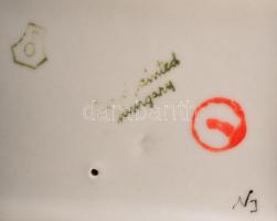 3 darab Bodrogkeresztúri és Drasche madár figura, jelzett, m: 9,5 cm alatt