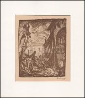 Rudnay Gyula (1878-1957): Keresztfa, cinkográfia, papír, jelzett a cinkográfián, paszpartuban, 17×14 cm