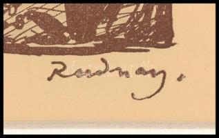 Rudnay Gyula (1878-1957): Keresztfa, cinkográfia, papír, jelzett a cinkográfián, paszpartuban, 17×14...