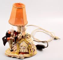Lippelsdorf figurális lámpatest, jelzett, hibátlan, m: 29 cm
