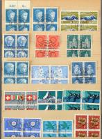 Svájc 1960-2003 4-es tömb gyűjtemény + ENSZ kiadásai is, kevés hiány 24 lapos A4-es berakóban (Mi EUR 3.632.-)