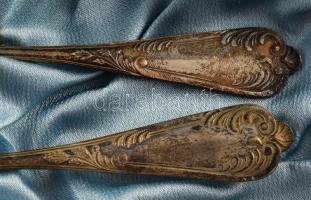 Ezüst (Ag) egyszemélyes (keresztelő) evőeszköz szett, jelzett, PV nettó 117g + az ezüst (Ag) nyelű k...