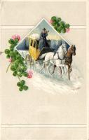 Horse carriage Emb. litho