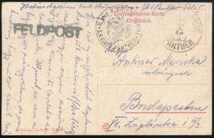 1915 Tábori posta képeslap "K. UND K. KRIEGSMARINE / S. M. SCHIFF PANTHER"