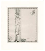 Kozma Lajos (1884-1948): Gúzsba kötve. Cinkográfia, papír, jelzett a cinkográfián, paszpartuban, 20×17 cm