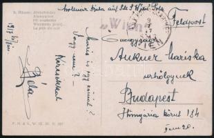 1917 Tábori posta képeslap "K. u. K. KRIEGSMARINE / S. M. S. WIEN"