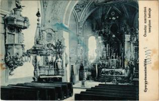 Gyergyószentmiklós, Gheorgheni; Örmény szertartású templom, belső. "Csíkvármegye" Kossuth könyvnyomdájának kiadása / Armenian Catholic church, interior (fl)